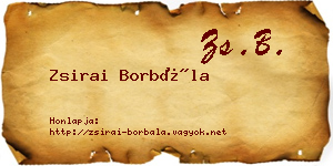 Zsirai Borbála névjegykártya